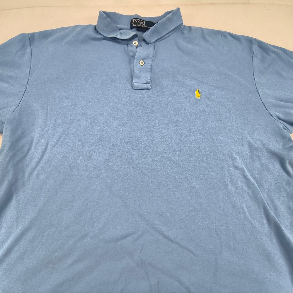 Polo by Ralph Lauren Collared Polo Shirt Mens Size Extra Large XL Blue Yellow